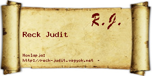 Reck Judit névjegykártya